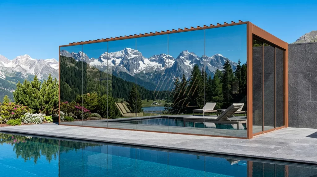 Pergolă bioclimatică Connect — vedere frontală